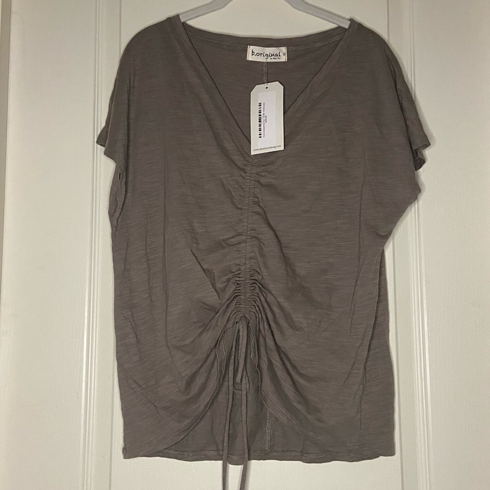 NWT Women’s Boutique Short Sleeve Front Cinch Shirt | Size Small